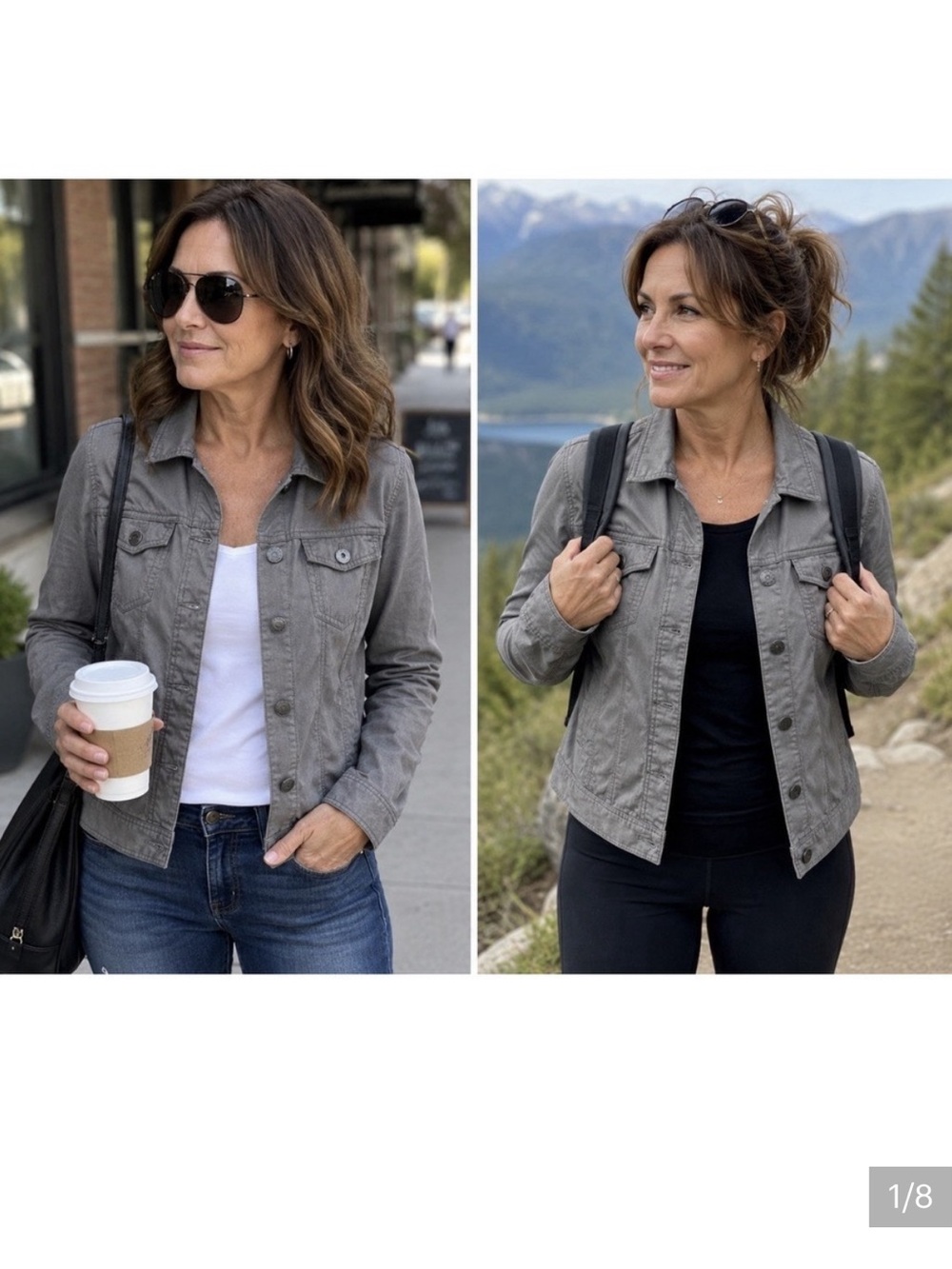 Tahari Women's Lyocell Snap Button Jacket in Gray is a versatile and stylish
